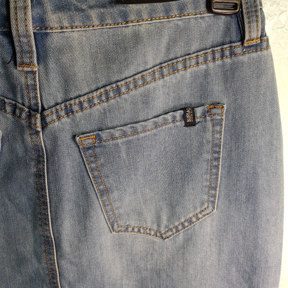 Buffalo David Bitton Ivy Embroidered Star Denim Pencil Skirt High Rise Size 25 N - Picture 5 of 6